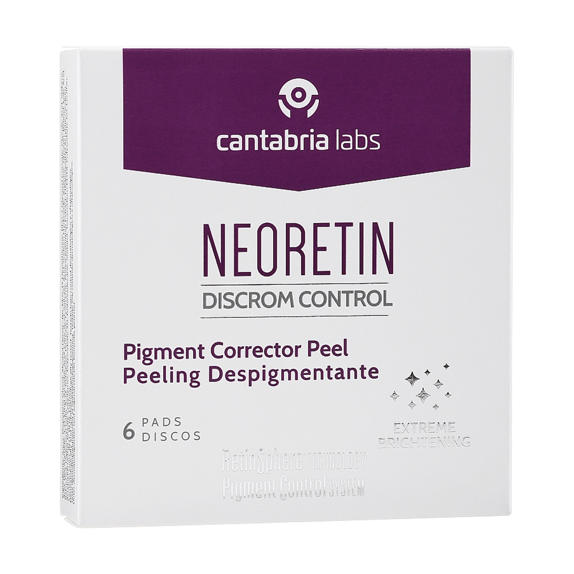Освітлювальний пілінг для обличчя Cantabria Labs Neoretin Discrom Control Pigment Corrector Peel Pads, 6 шт